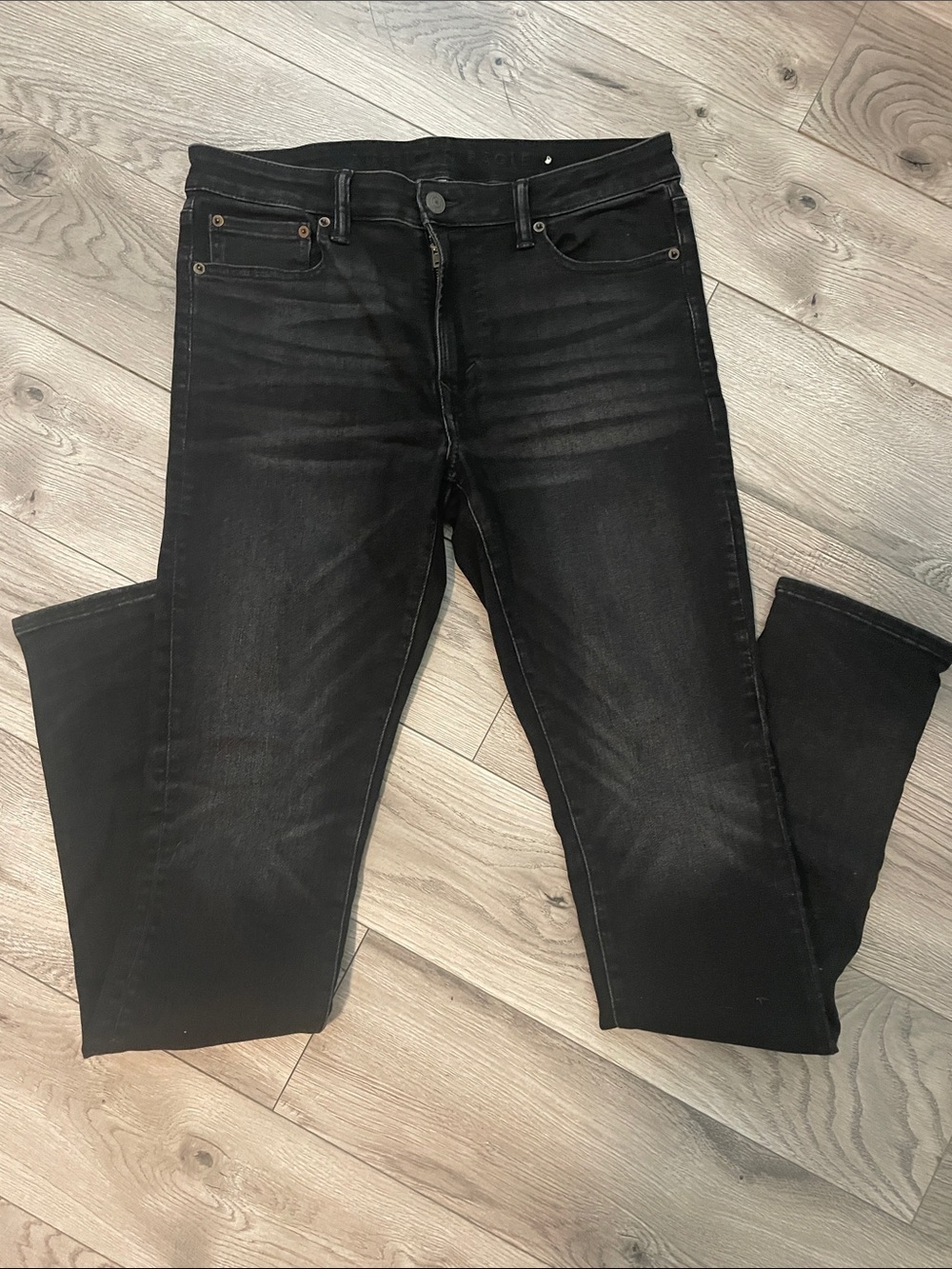 American Eagle Outfitters Men's Black Stacked Skinny Jeans